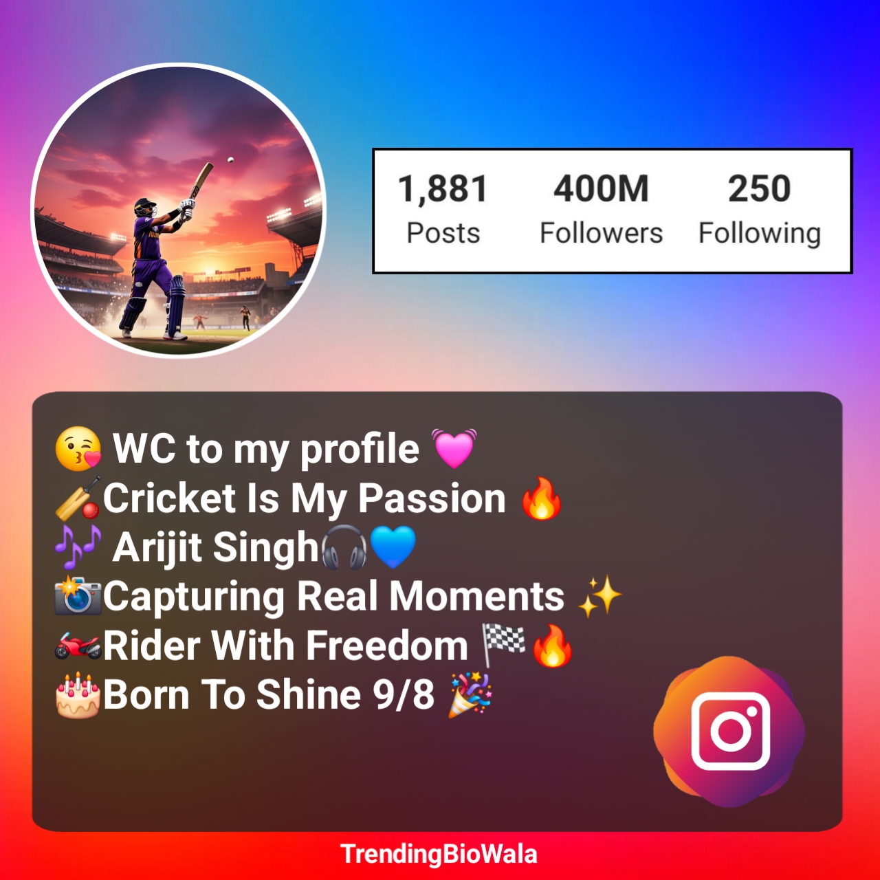 Cricket Bio For Instagram