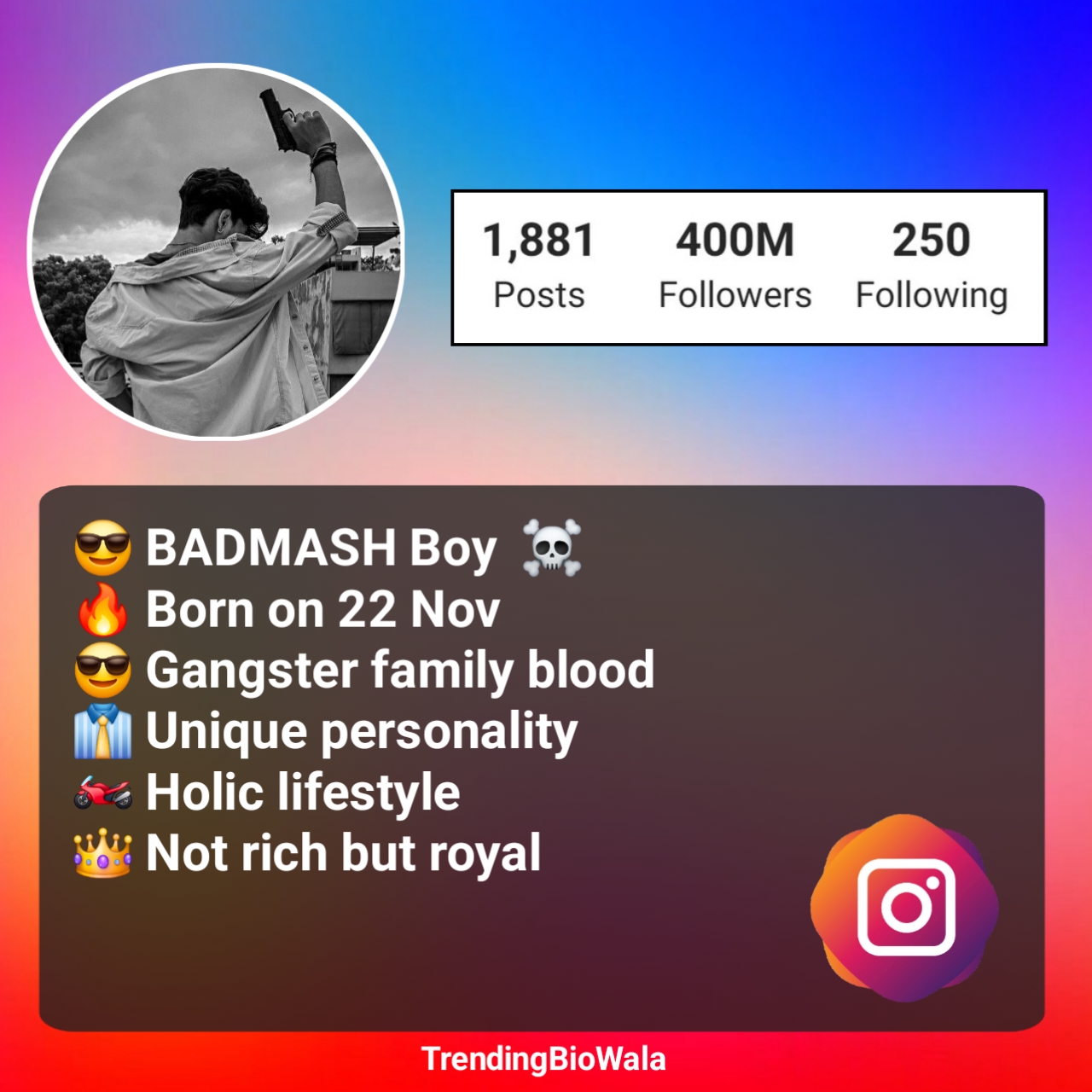 Gangster Instagram Bio For Boy