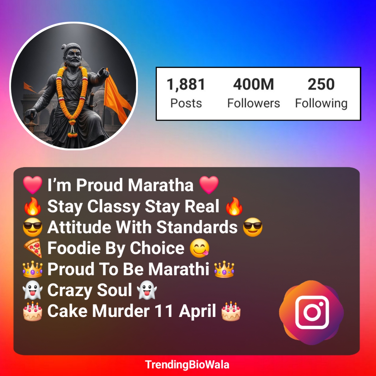 Instagram Bio in Marathi With Emoji