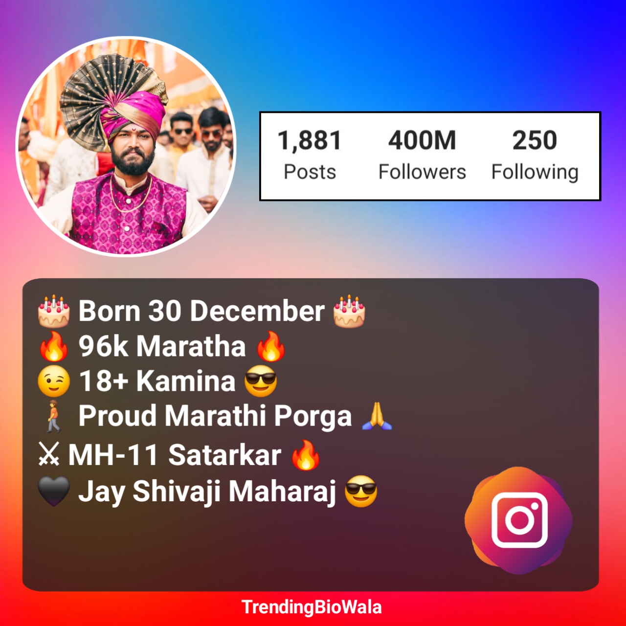 Attitude Instagram Bio in Marathi