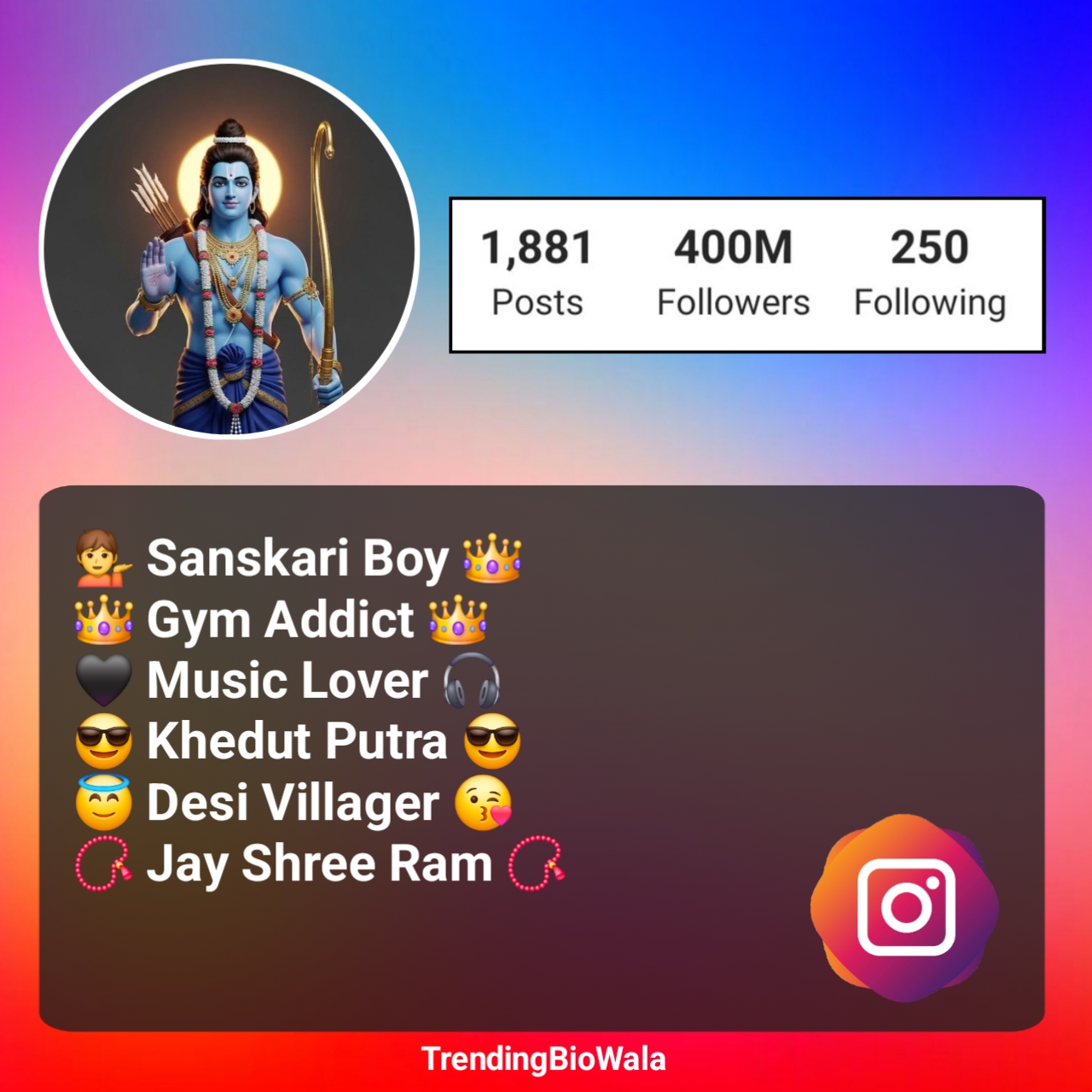 Instagram Bio For Shree Ram Bhakt