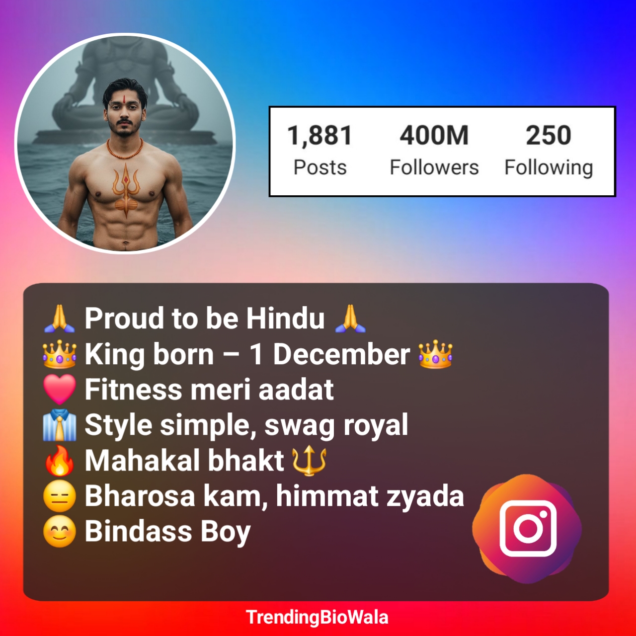 Instagram Bio Kattar Hindu