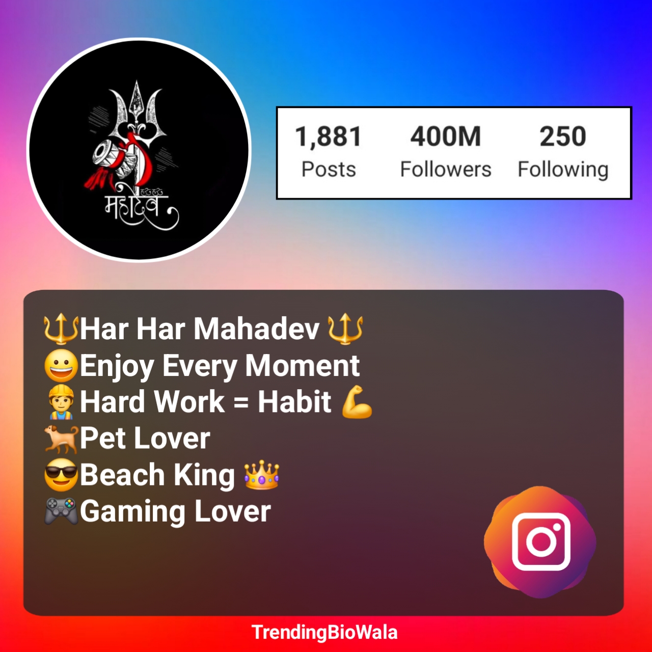 Jay Mahakal Instagram Bio