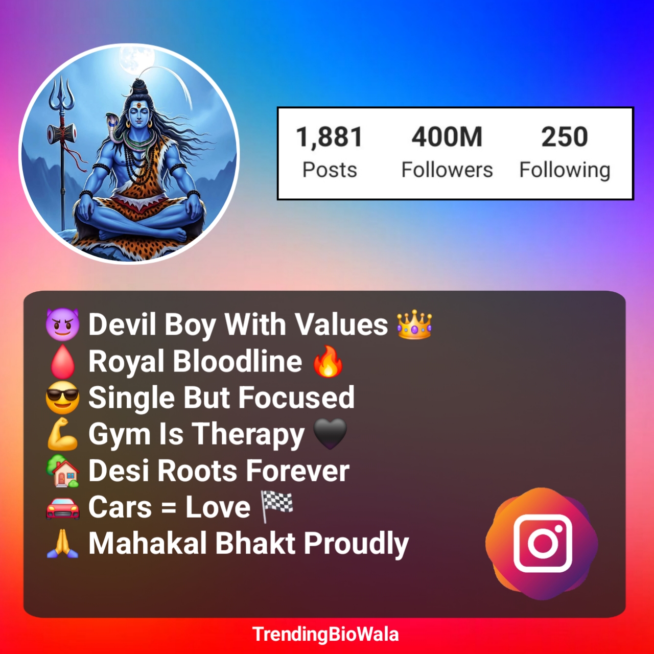 Stylish Instagram Bio Mahakal