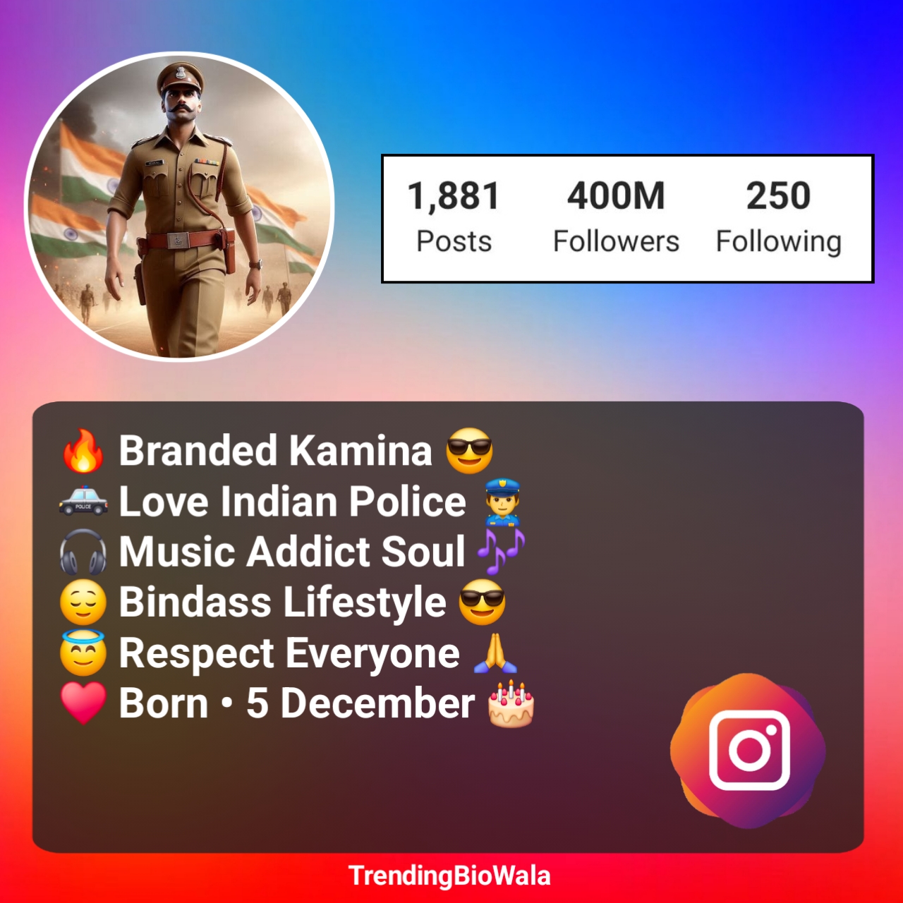 Instagram Bio Police Officer