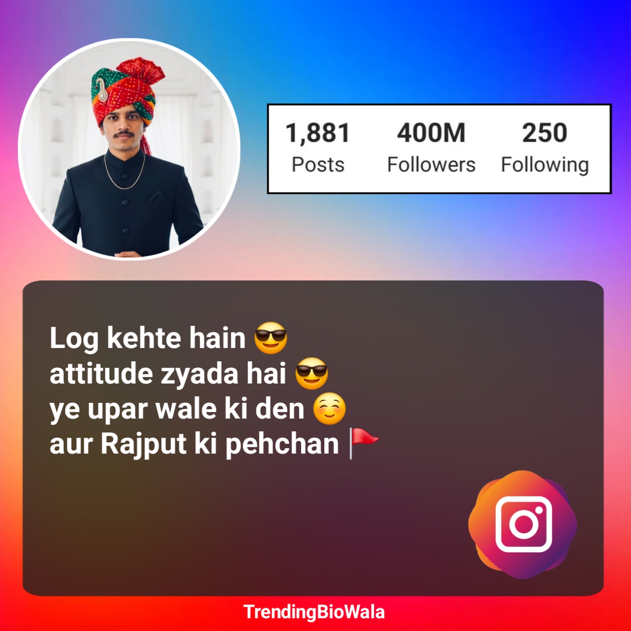Attitude Instagram Bio Rajput