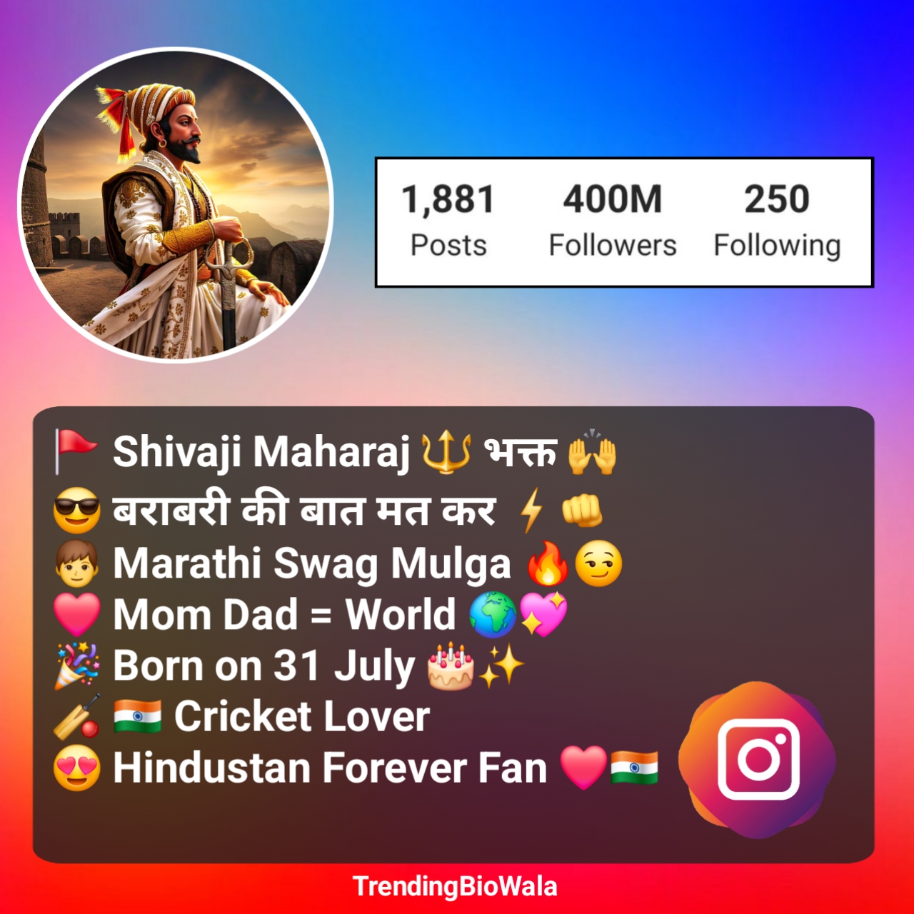 Shivaji Maharaj Bio in Marathi