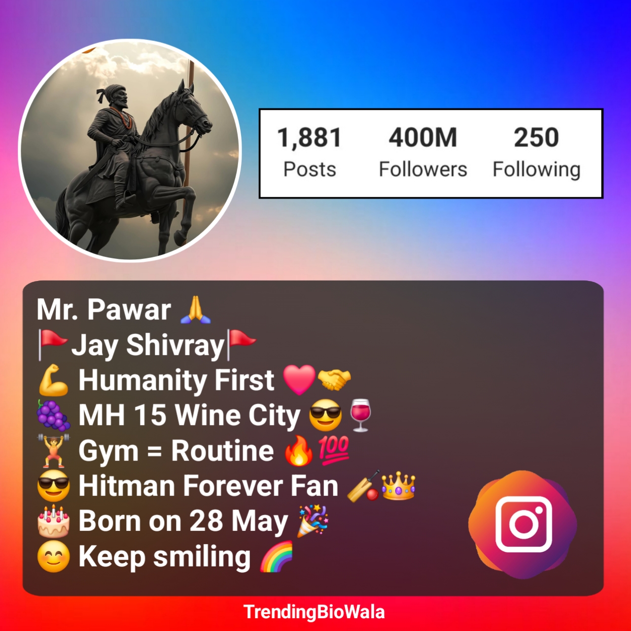 Chatrapati Shivaji Maharaj Bio For Instagram