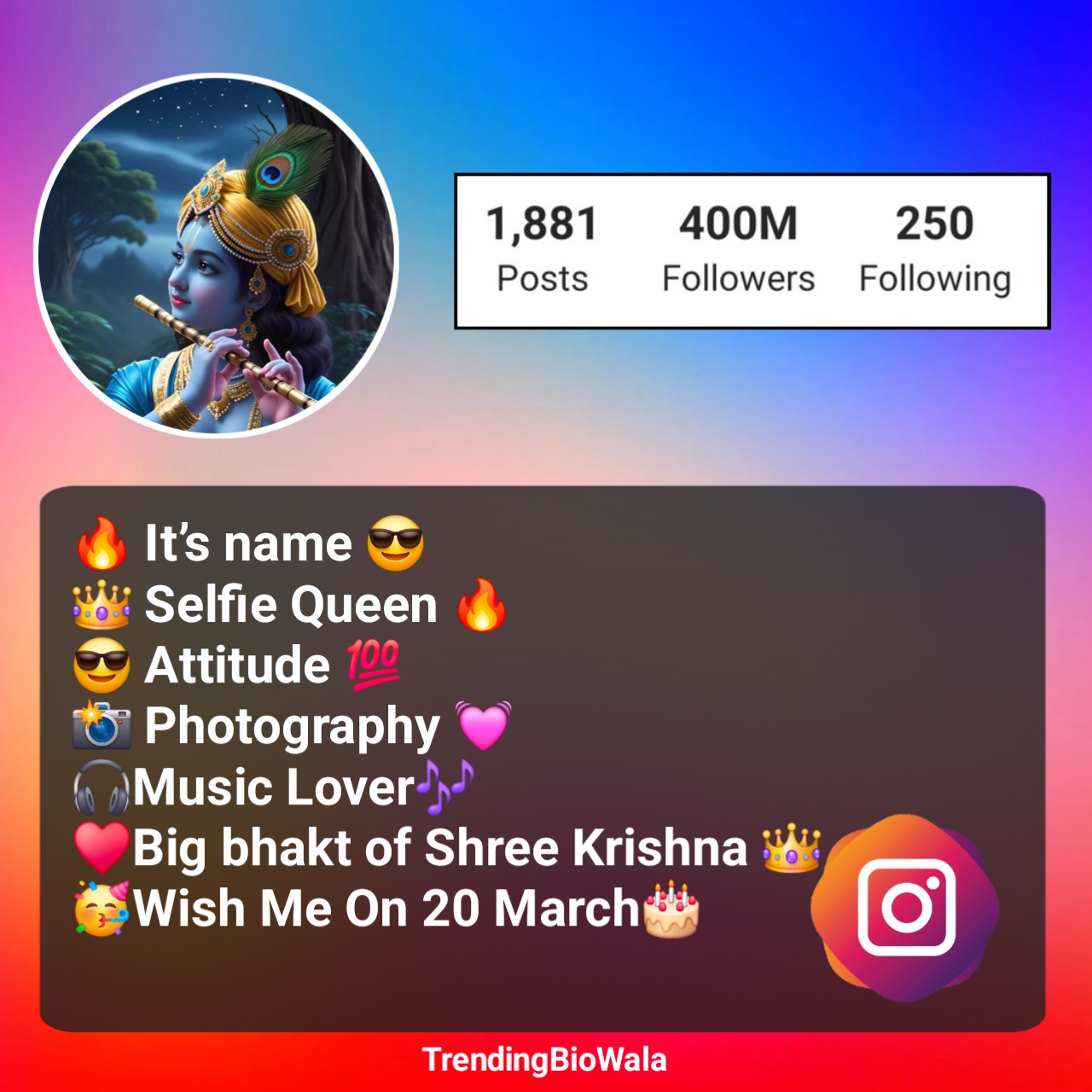 Krishna Bio For Instagram For Girls