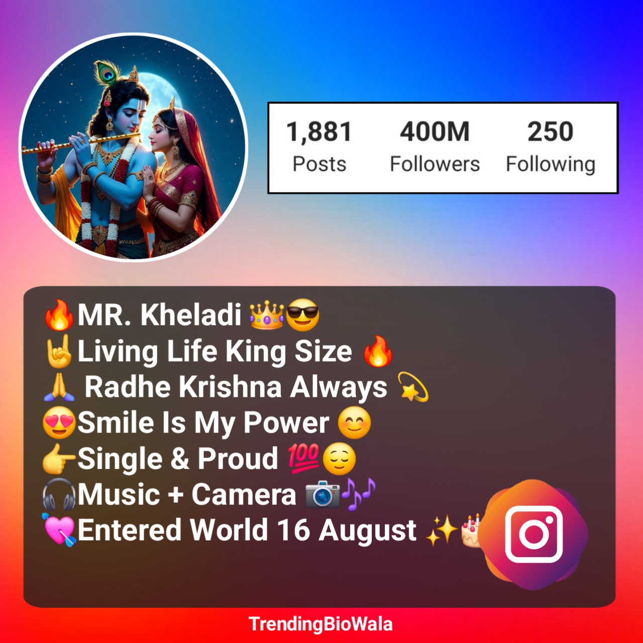 Radha Krishna Bio For Instagram